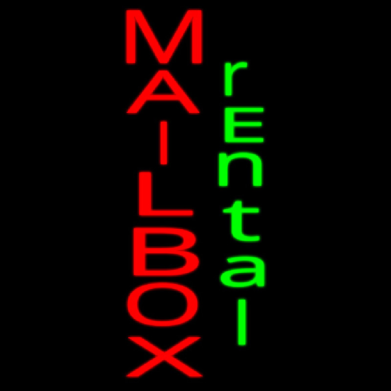 Vertical Mailbo  Rental Neonkyltti