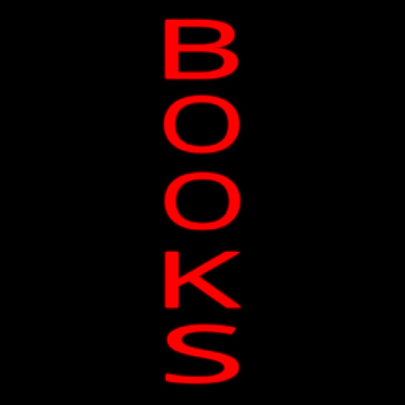 Vertical Red Books Neonkyltti