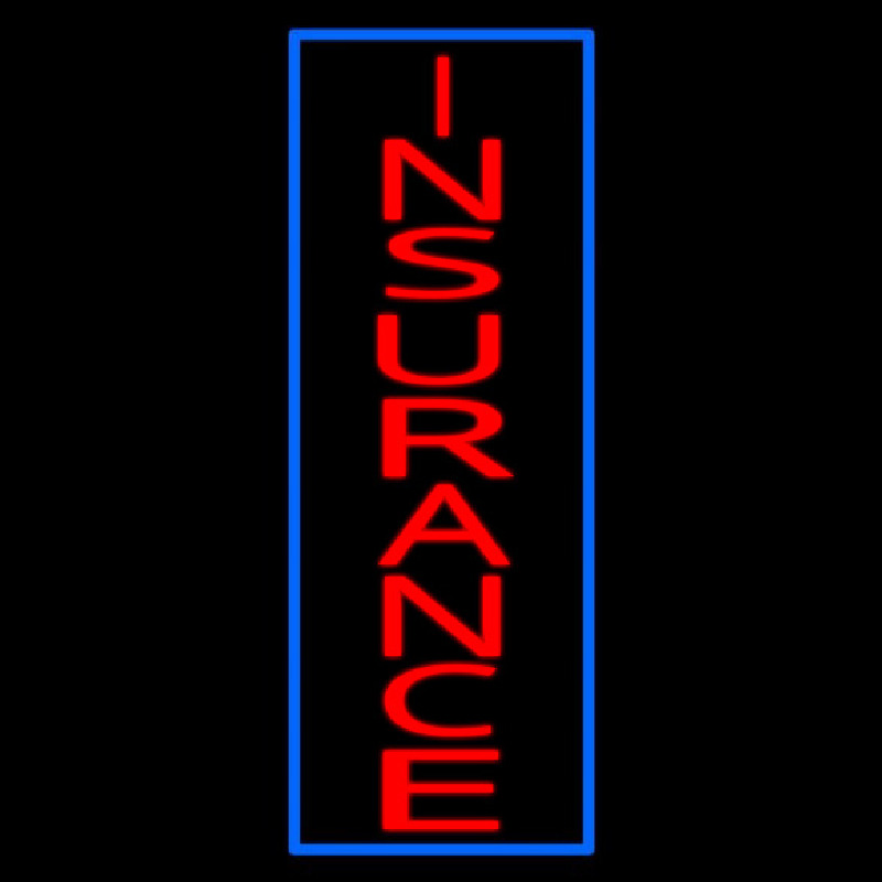 Vertical Red Insurance Blue Border Neonkyltti