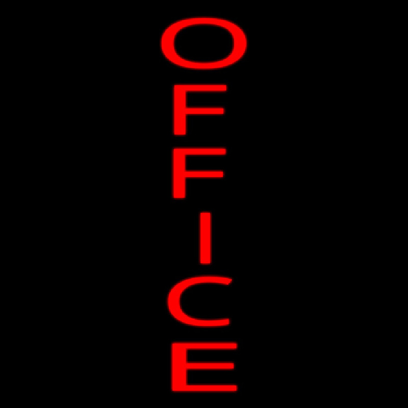 Vertical Red Office Neonkyltti