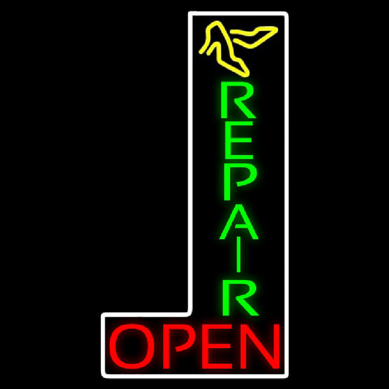 Vertical Shoe Repair Red Open Neonkyltti