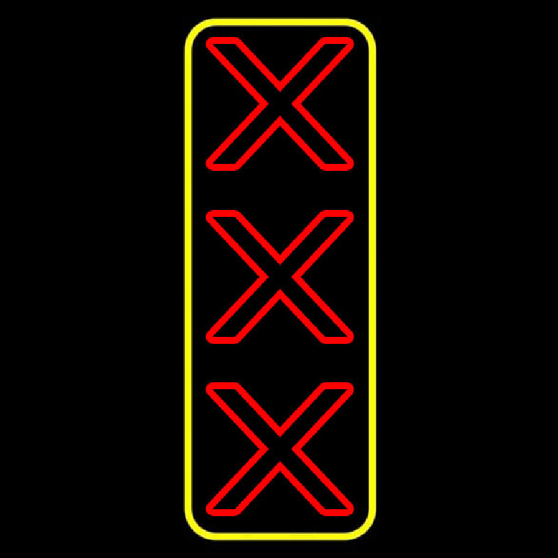 Vertical X   With Yellow Border Neonkyltti