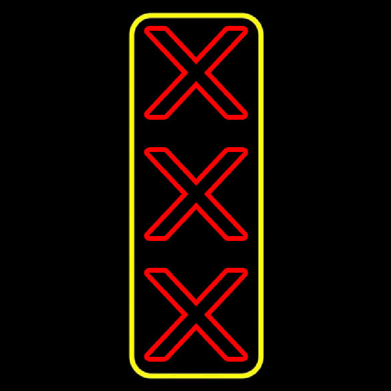 Vertical X   With Yellow Border Neonkyltti