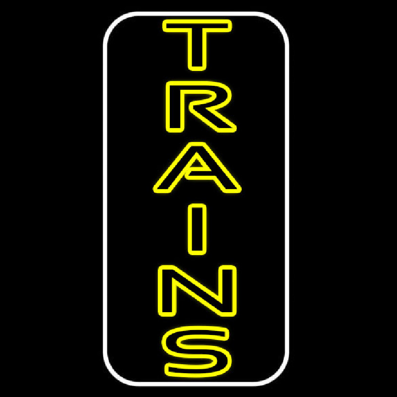 Vertical Yellow Trains Neonkyltti