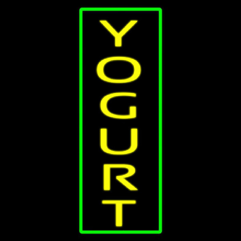 Vertical Yellow Yogurt With Green Border Neonkyltti