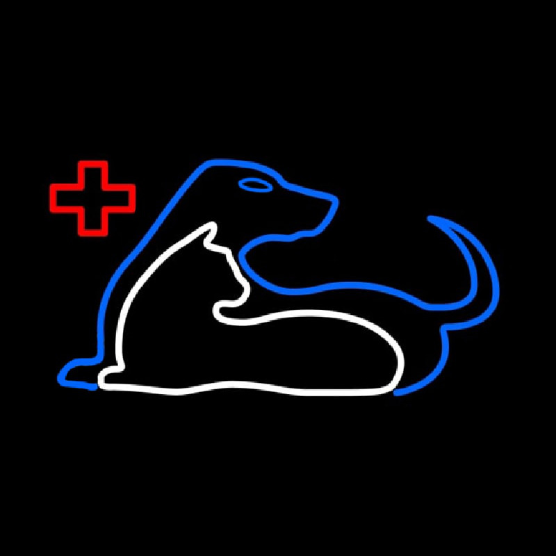 Vet Cat Dog Logo Neonkyltti