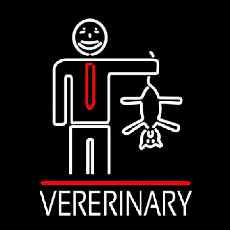 Veterinary Man And Cat Logo Neonkyltti