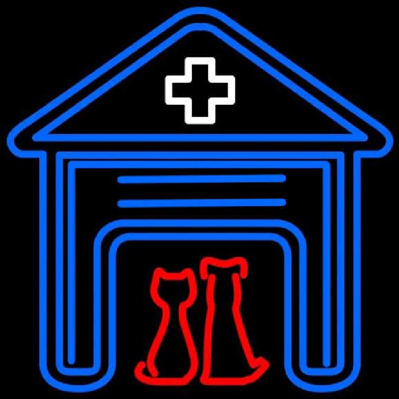 Veterinary Symbol With Home Neonkyltti