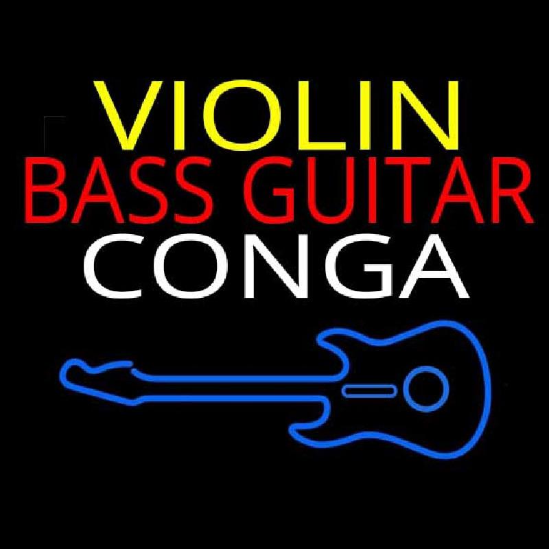 Violin Bass Guitar Conga 1 Neonkyltti