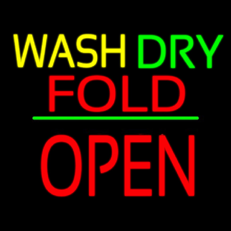 Wash Dry Fold Block Open Green Line Neonkyltti
