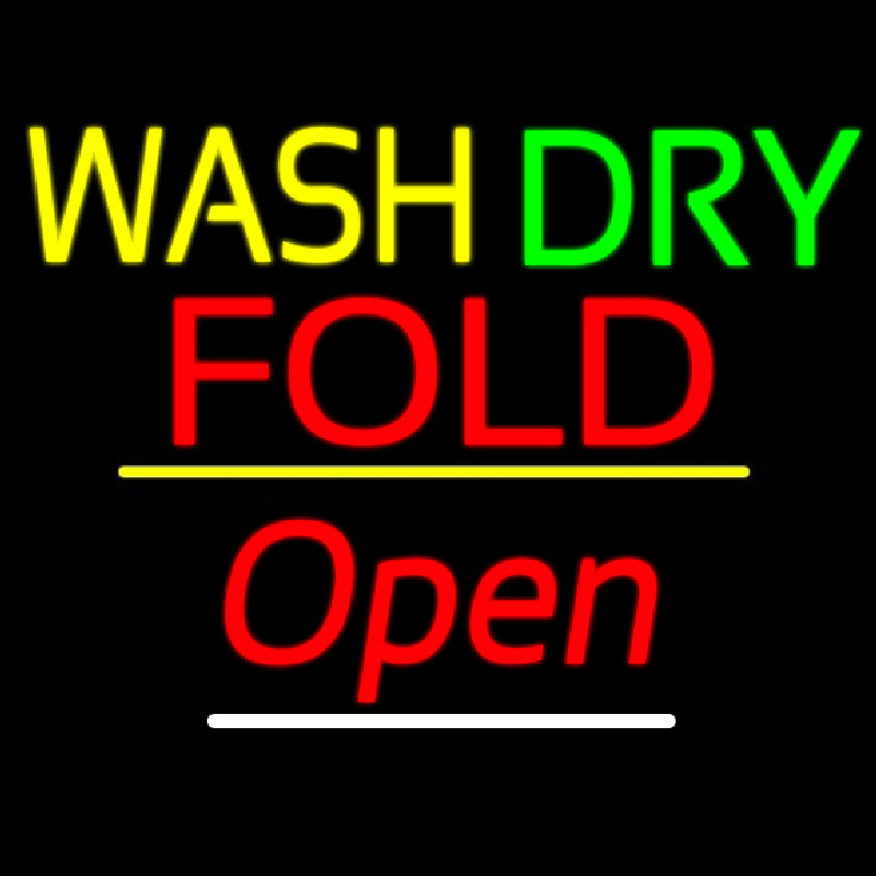 Wash Dry Fold Open Yellow Line Neonkyltti