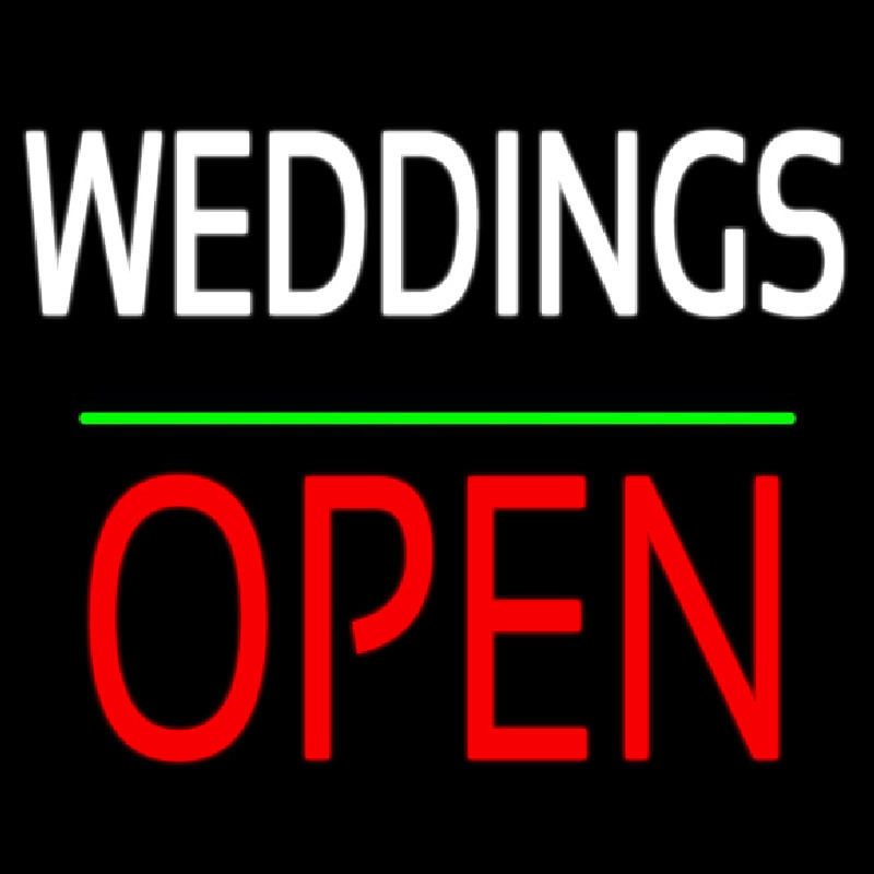 Weddings Block Red Open Green Line Neonkyltti