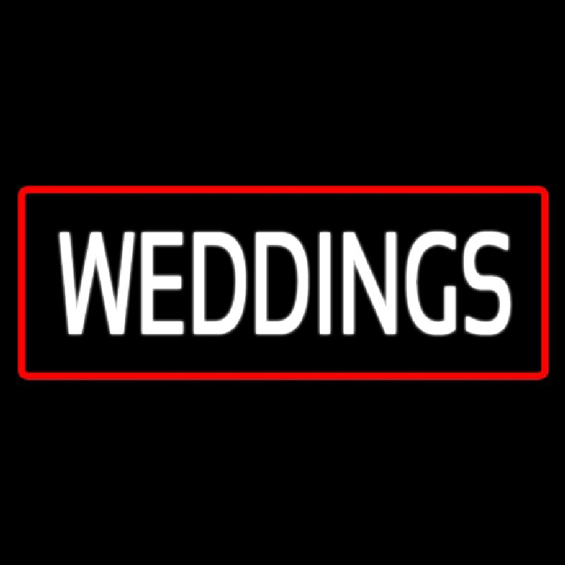 Weddings Rectangle Red Neonkyltti