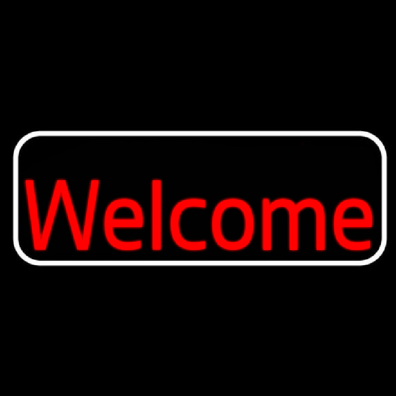 Welcome Bar With White Border Neonkyltti