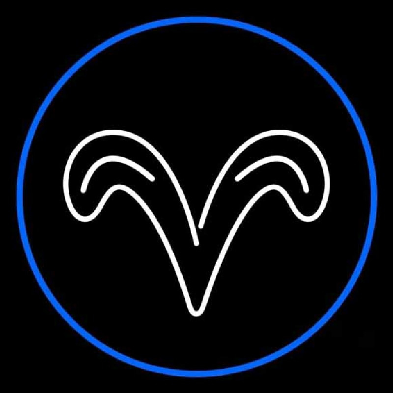 White Aries With Blue Circle Neonkyltti