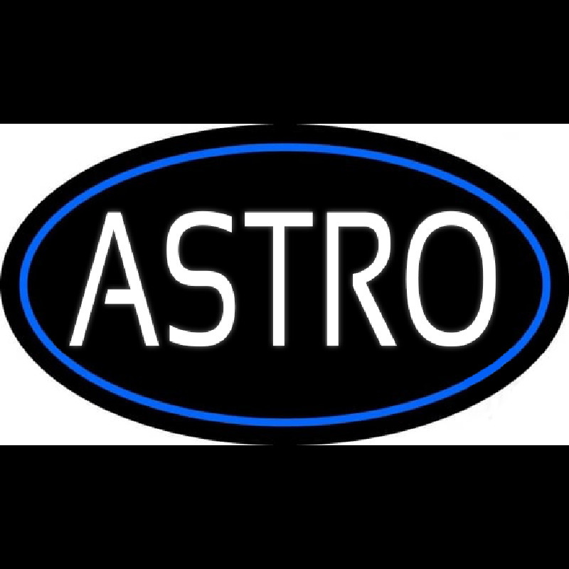 White Astro Blue Border Neonkyltti