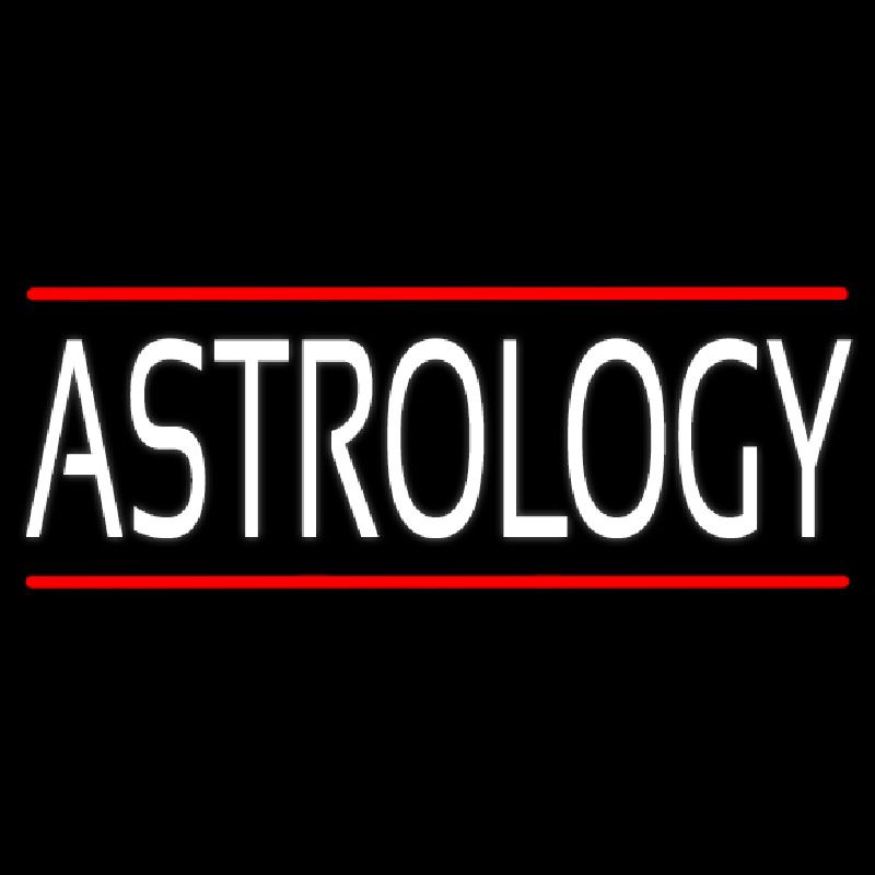 White Astrology Block Red Line Neonkyltti