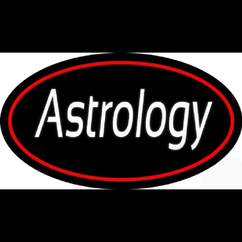 White Astrology Red Border With Oval Neonkyltti