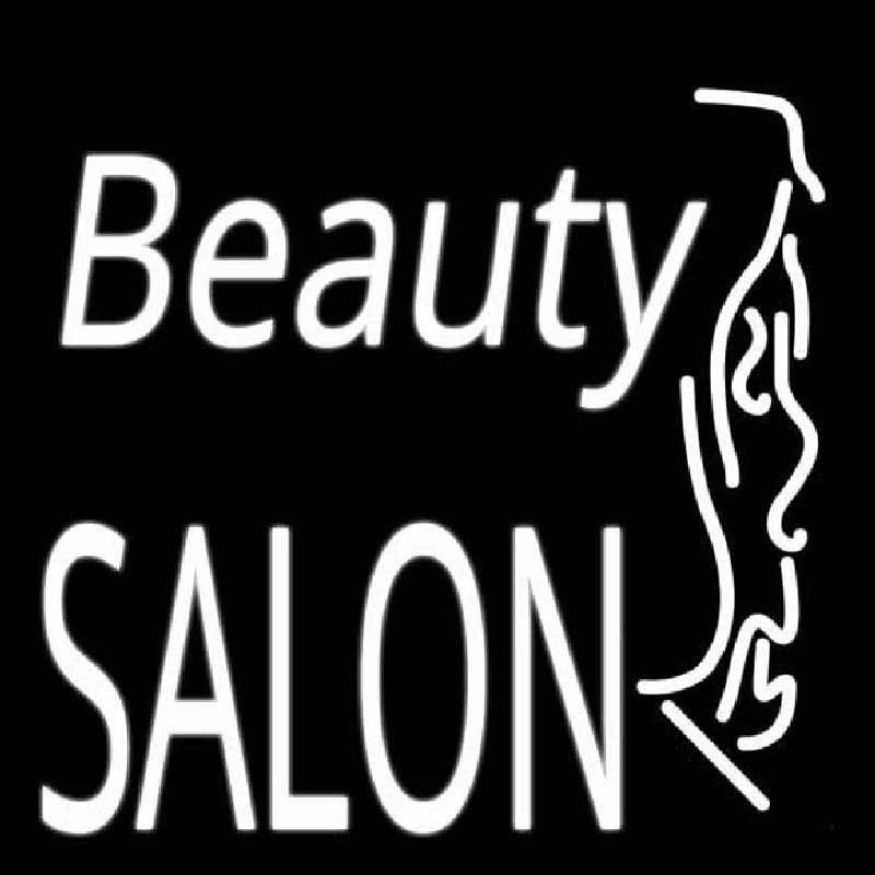 White Beauty Salon With Girl Neonkyltti