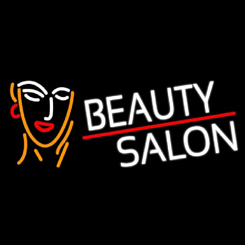 White Beauty Salon With Girl Neonkyltti