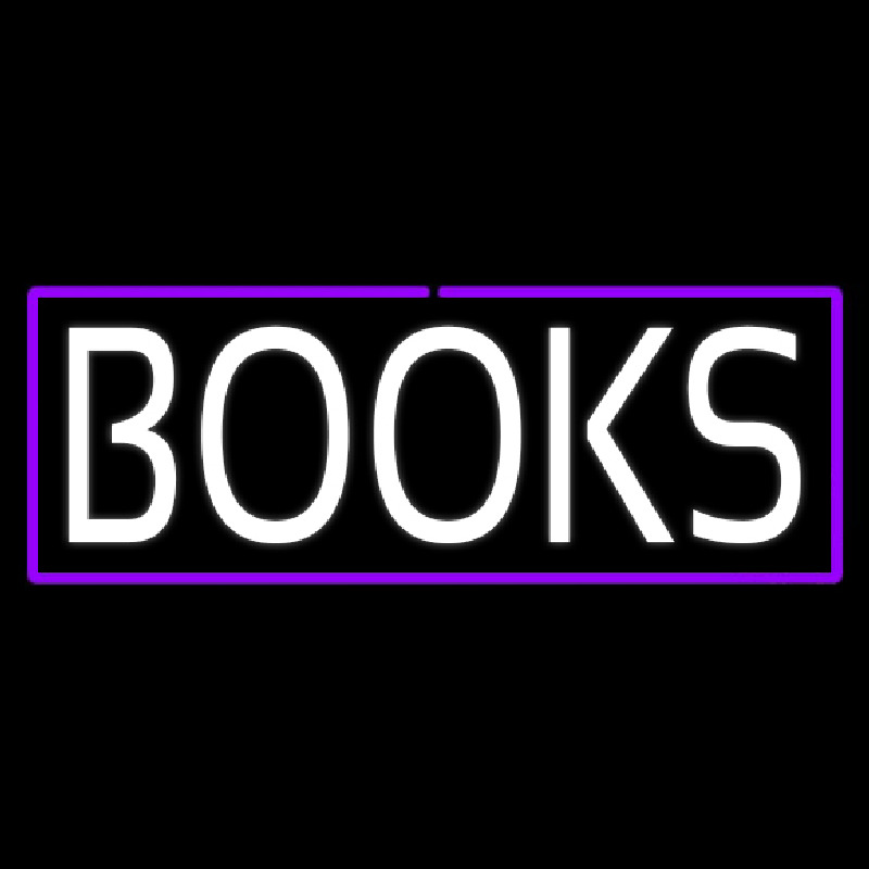 White Books Purple Border Neonkyltti