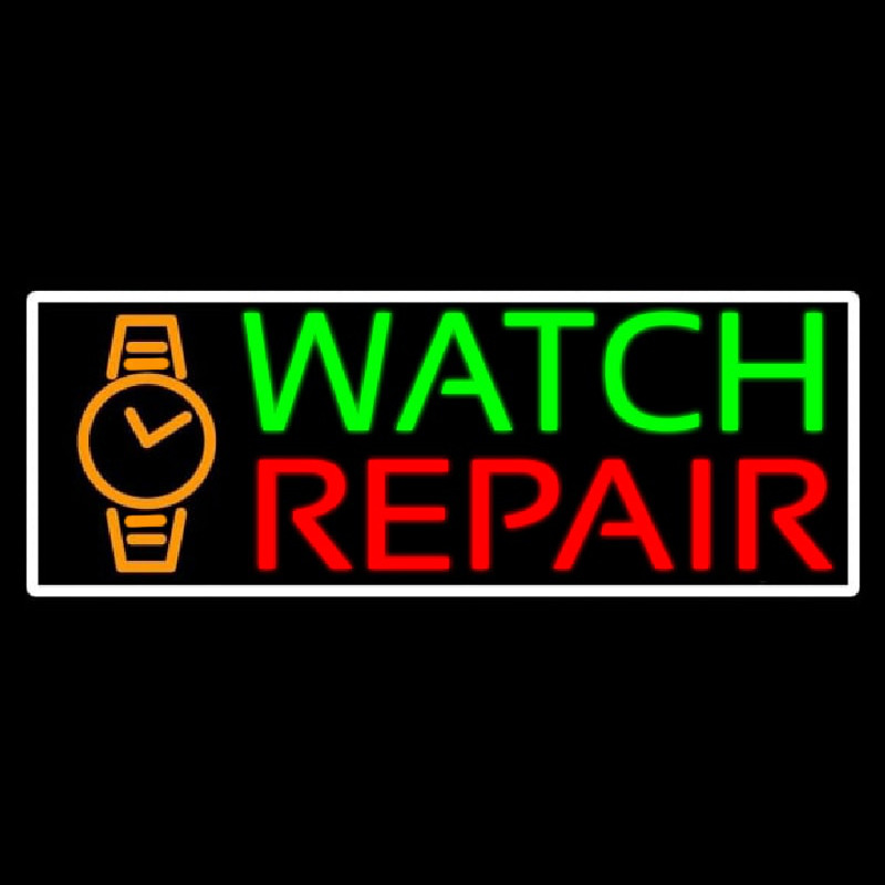 White Border Watch Repair With Logo Neonkyltti