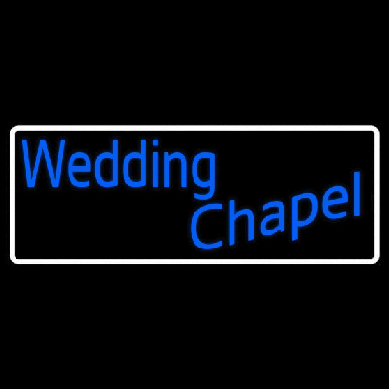 White Border Wedding Chapel Neonkyltti