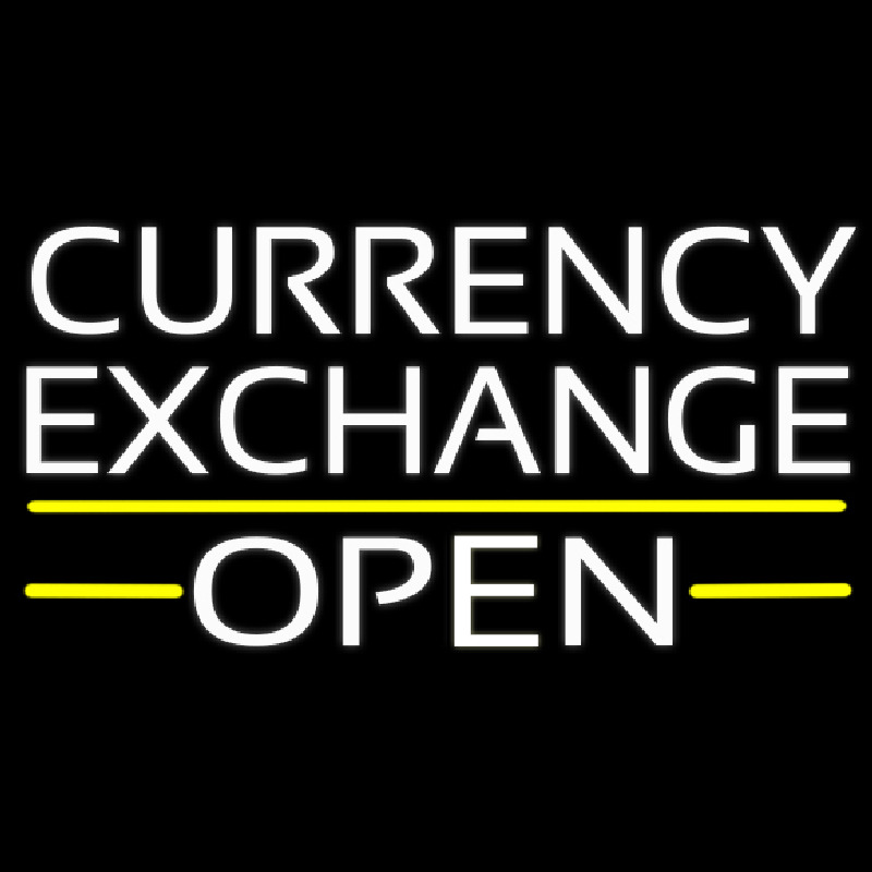 White Currency E change Open Neonkyltti