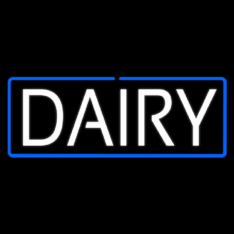 White Dairy With Blue Border Neonkyltti