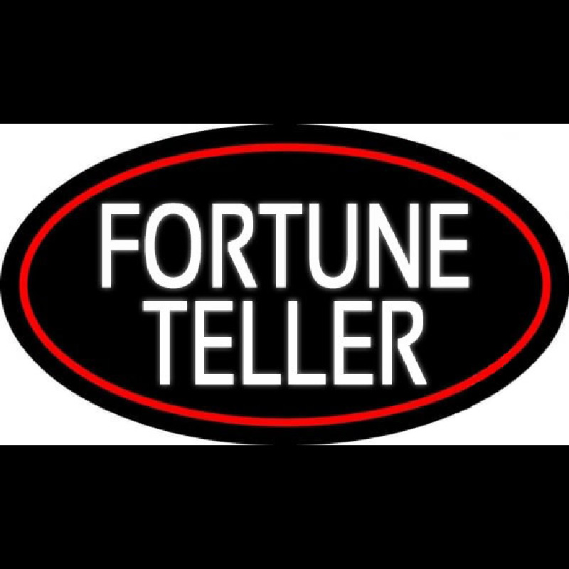 White Fortune Teller With Red Border Neonkyltti