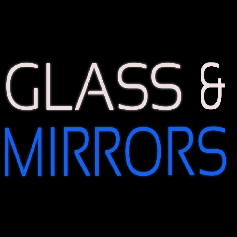 White Glass And Blue Mirrors Neonkyltti