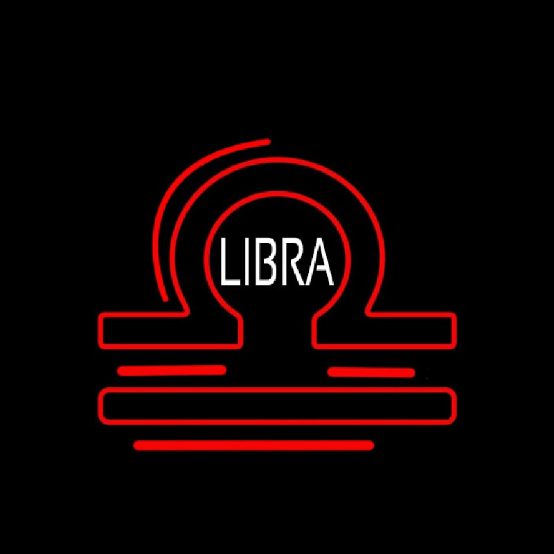 White Libra Zodiac Neonkyltti