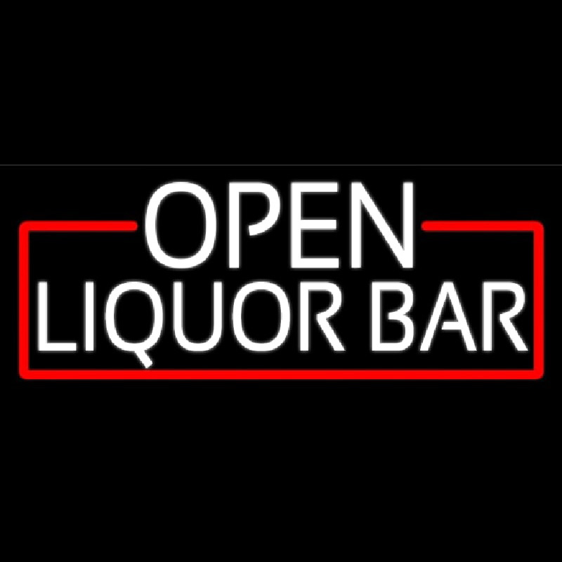 White Liquor Bar With Red Border Neonkyltti