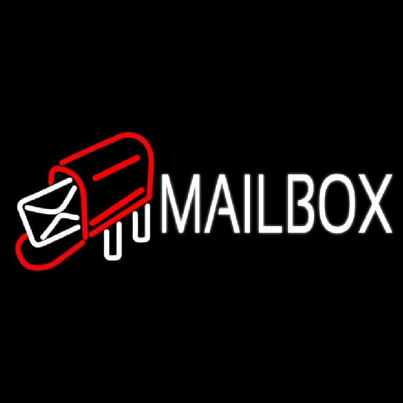 White Mailbo  Red Logo Neonkyltti