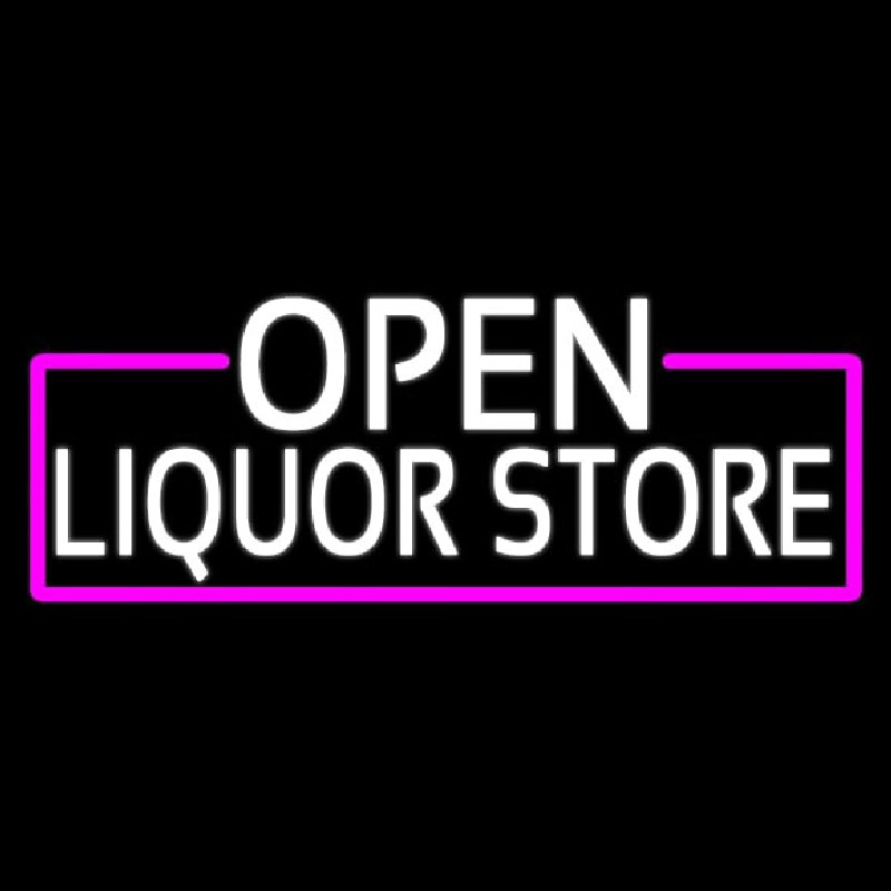 White Open Liquor Store With Pink Border Neonkyltti