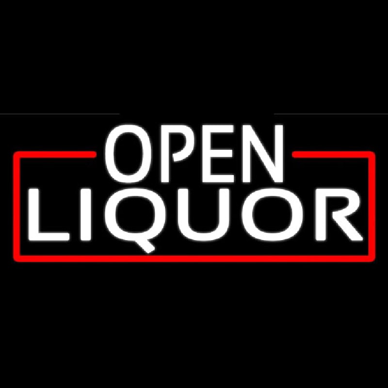 White Open Liquor With Red Border Neonkyltti