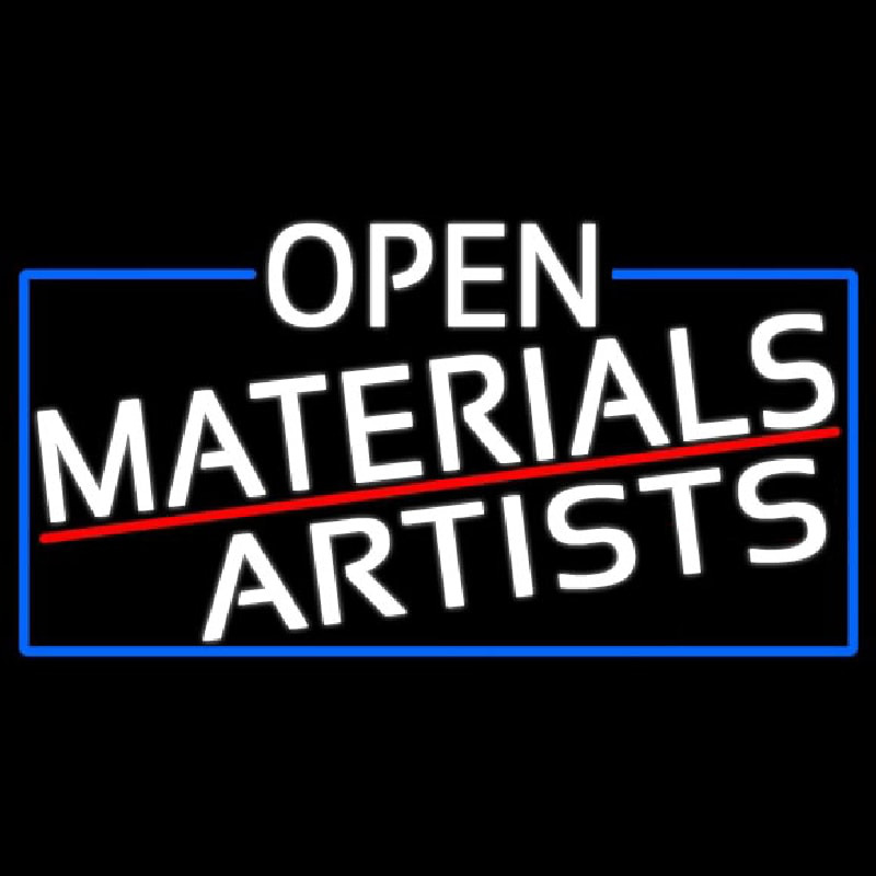 White Open Materials Artists With Blue Border Neonkyltti