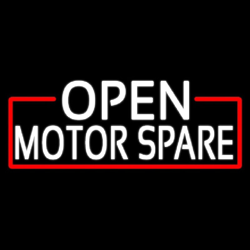 White Open Motor Spare With Red Border Neonkyltti