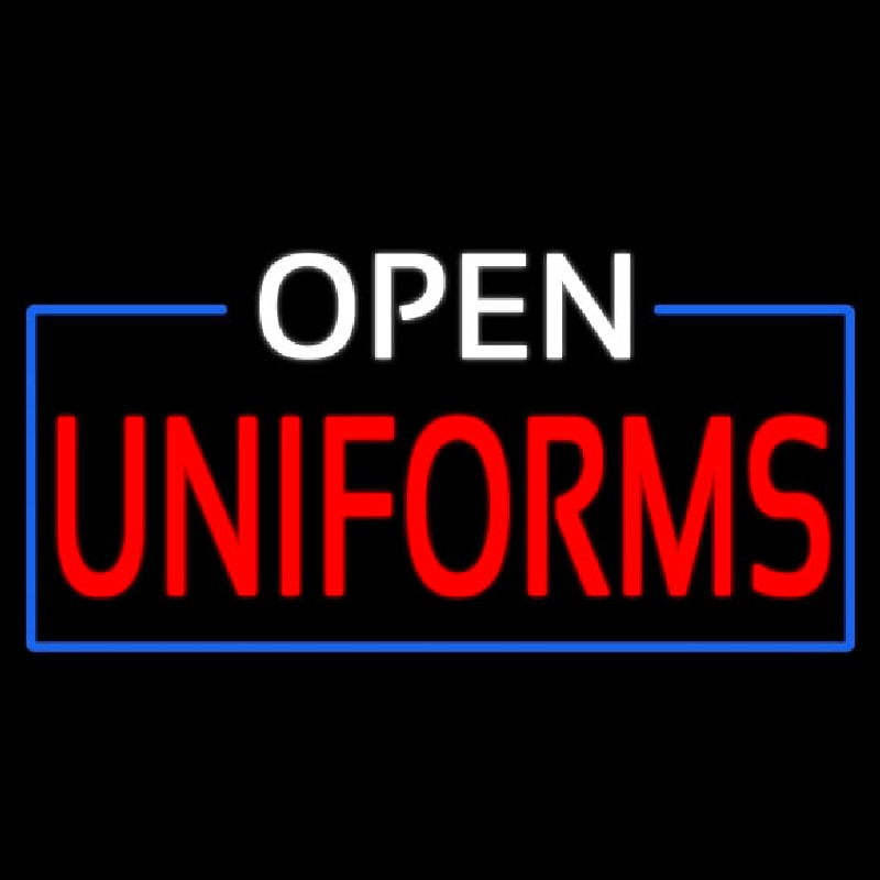 White Open Uniforms Blue Border Neonkyltti