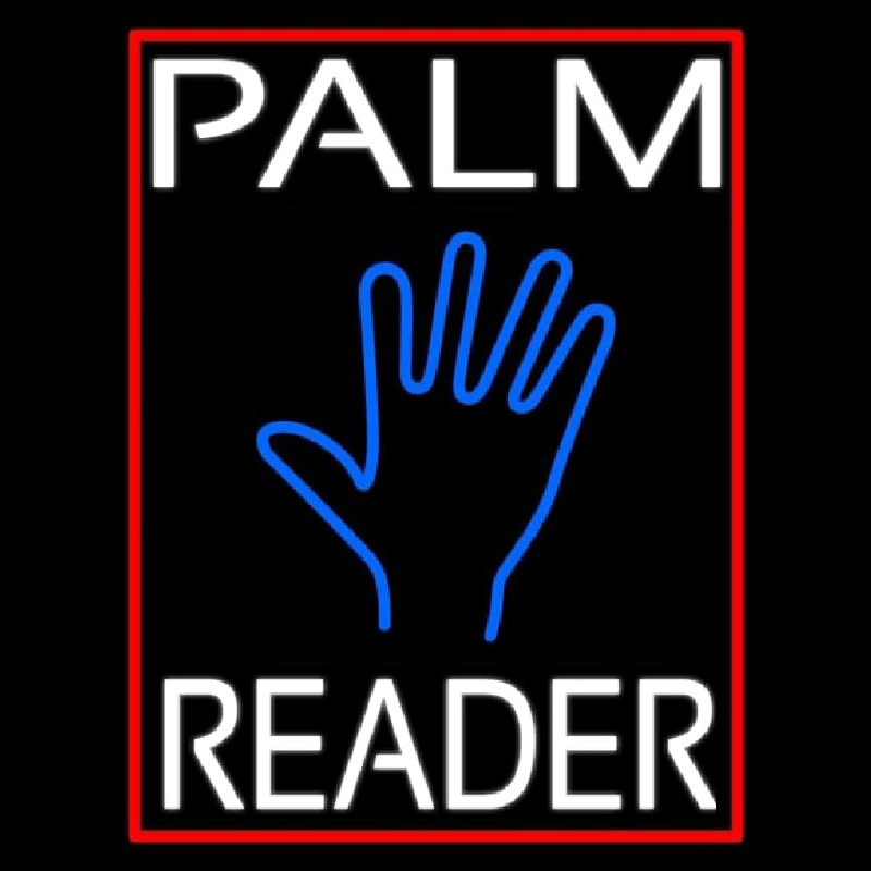 White Palm Reader Red Border Neonkyltti