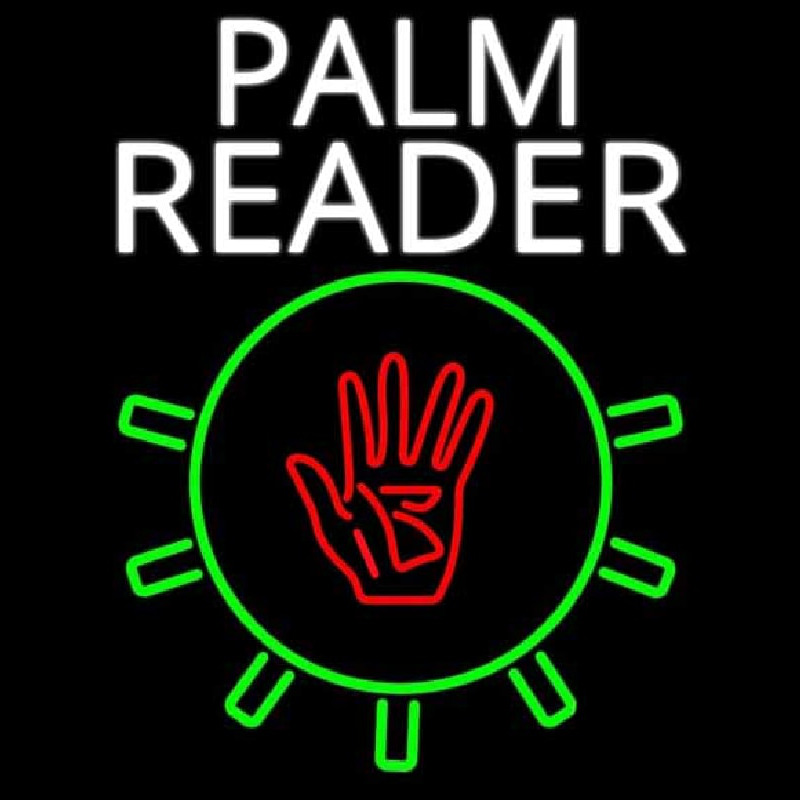 White Palm Reader With Logo Neonkyltti