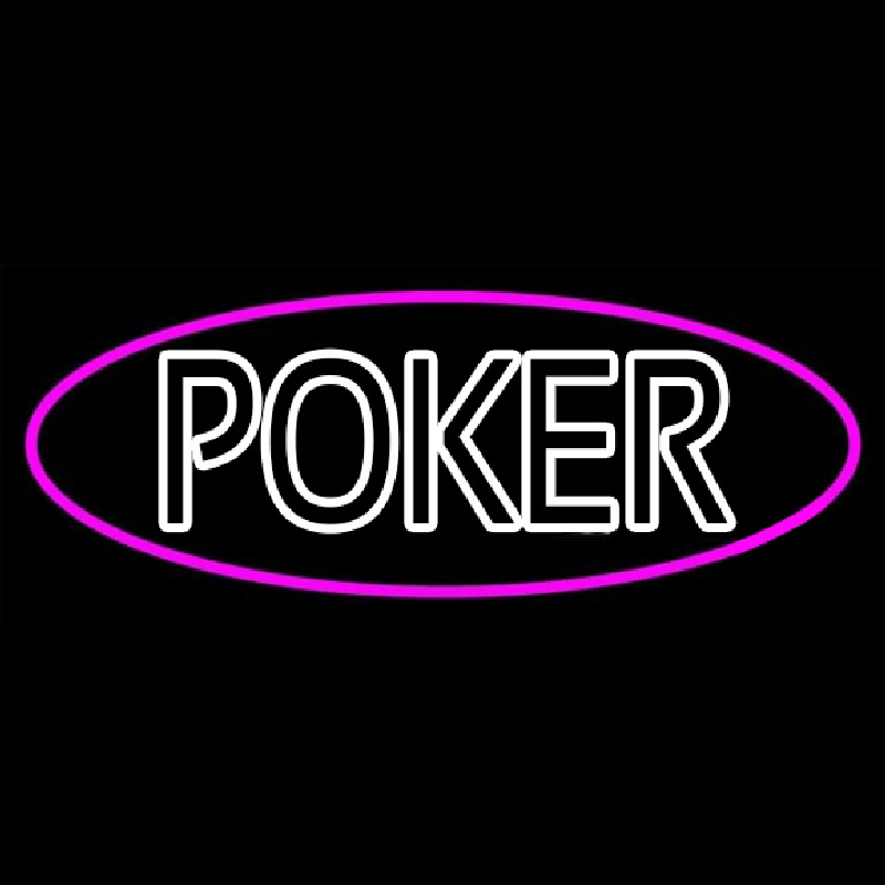White Poker With Oval Neonkyltti