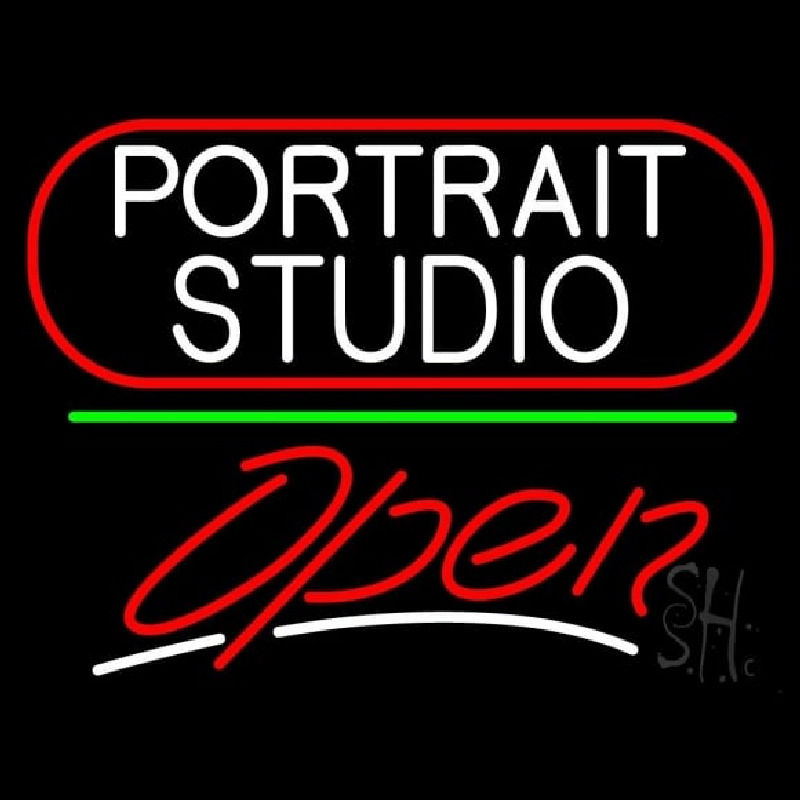 White Portrait Studio Open 3 Neonkyltti