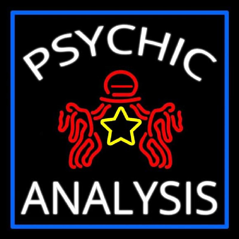 White Psychic Analysis With Logo And Blue Border Neonkyltti