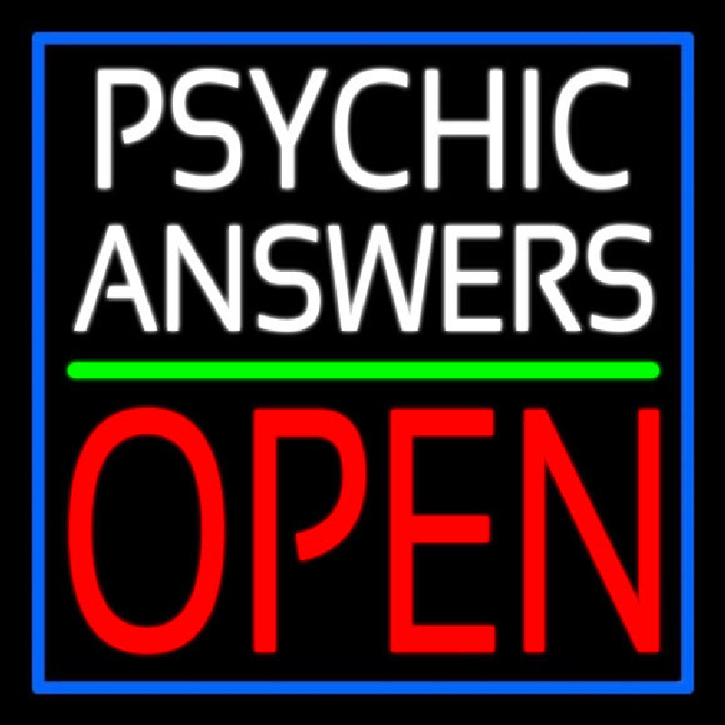 White Psychic Answers Red Open Green Line Neonkyltti