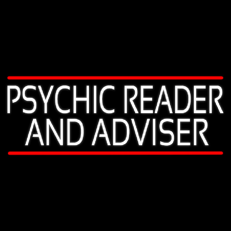 White Psychic Reader And Advisor With Red Line Neonkyltti