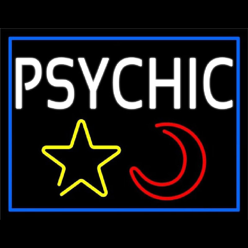 White Psychic With Moon And Star Neonkyltti