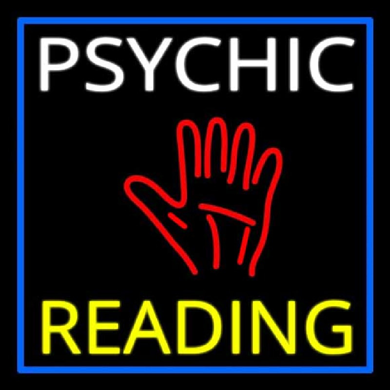 White Psychic Yellow Reading Block Palm Neonkyltti