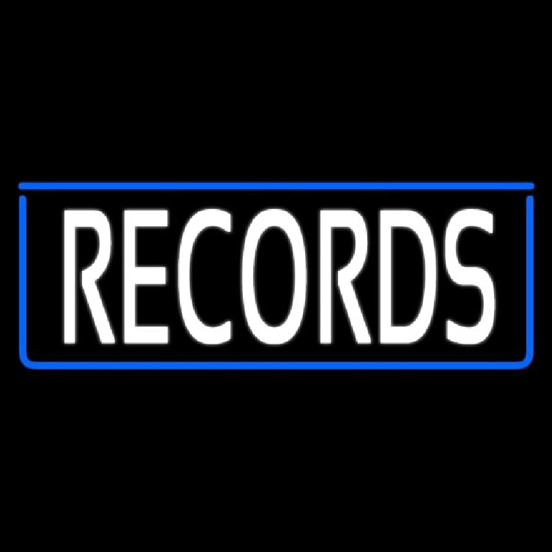 White Records With Blue Arrow 1 Neonkyltti