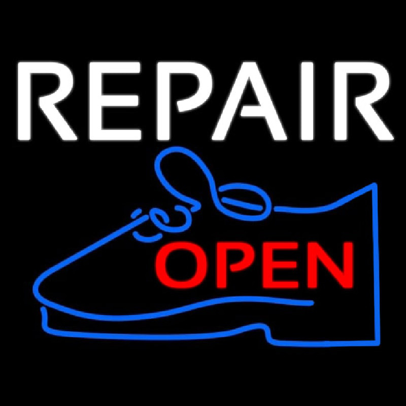 White Repair Blue Shoe Open Neonkyltti